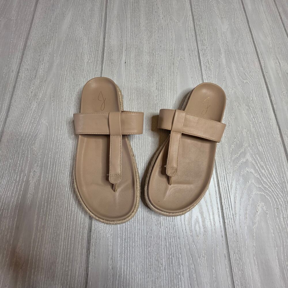 Joie Tan Faux Leather Nacho Thong Sandals Size 8.5
